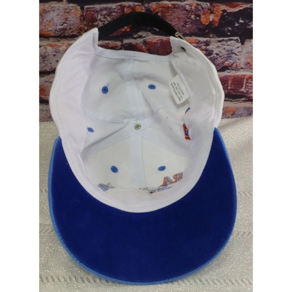 Vintage ARA Kool Seal Challenge Racing Hat White & Blue Embroidered Adjustable S
